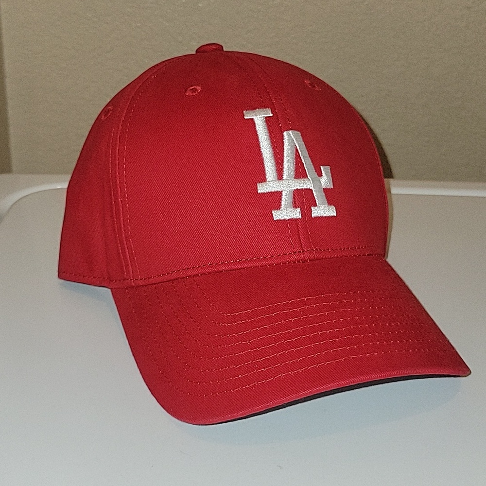 Los Angeles Embroidered LA Logo Red Baseball Cap - Picture 3 of 8